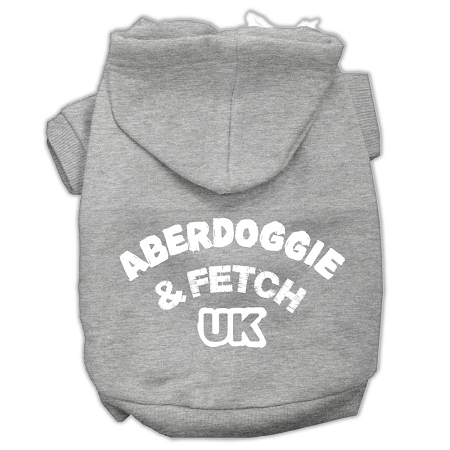 Aberdoggie UK Screenprint Pet Hoodies Grey Size XS